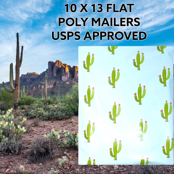 25 10X13 Cactus Green Poly Mailers CLEARANCE - Picture 2 of 6
